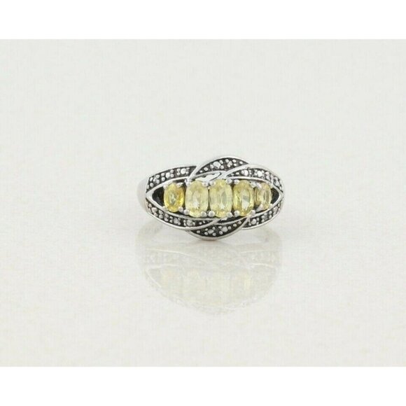 Sterling Silver Yellow Topaz Ring size 6 - Picture 1 of 7